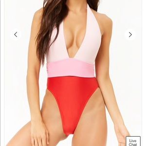 Forever 21 Colorblock One-Piece Swimsuit
